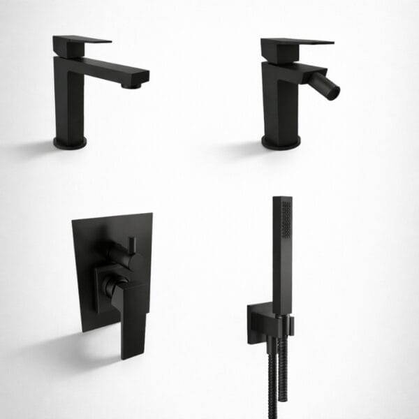 Kit rubinetteria Line nero matt Bongio