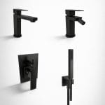 Kit rubinetteria Line nero matt Bongio